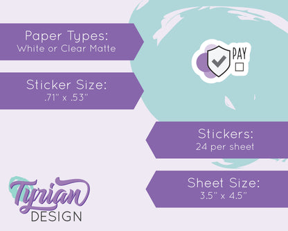 General Insurance Stickers | 24 stickers | .71 x .53" Sticker size