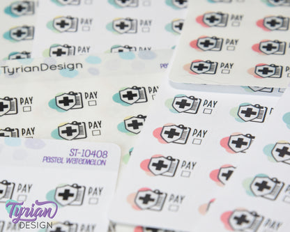 Medical Insurance Stickers | 24 stickers | .76 x .53"  size