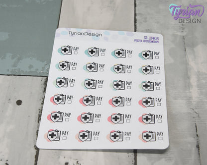 Medical Insurance Stickers | 24 stickers | .76 x .53"  size