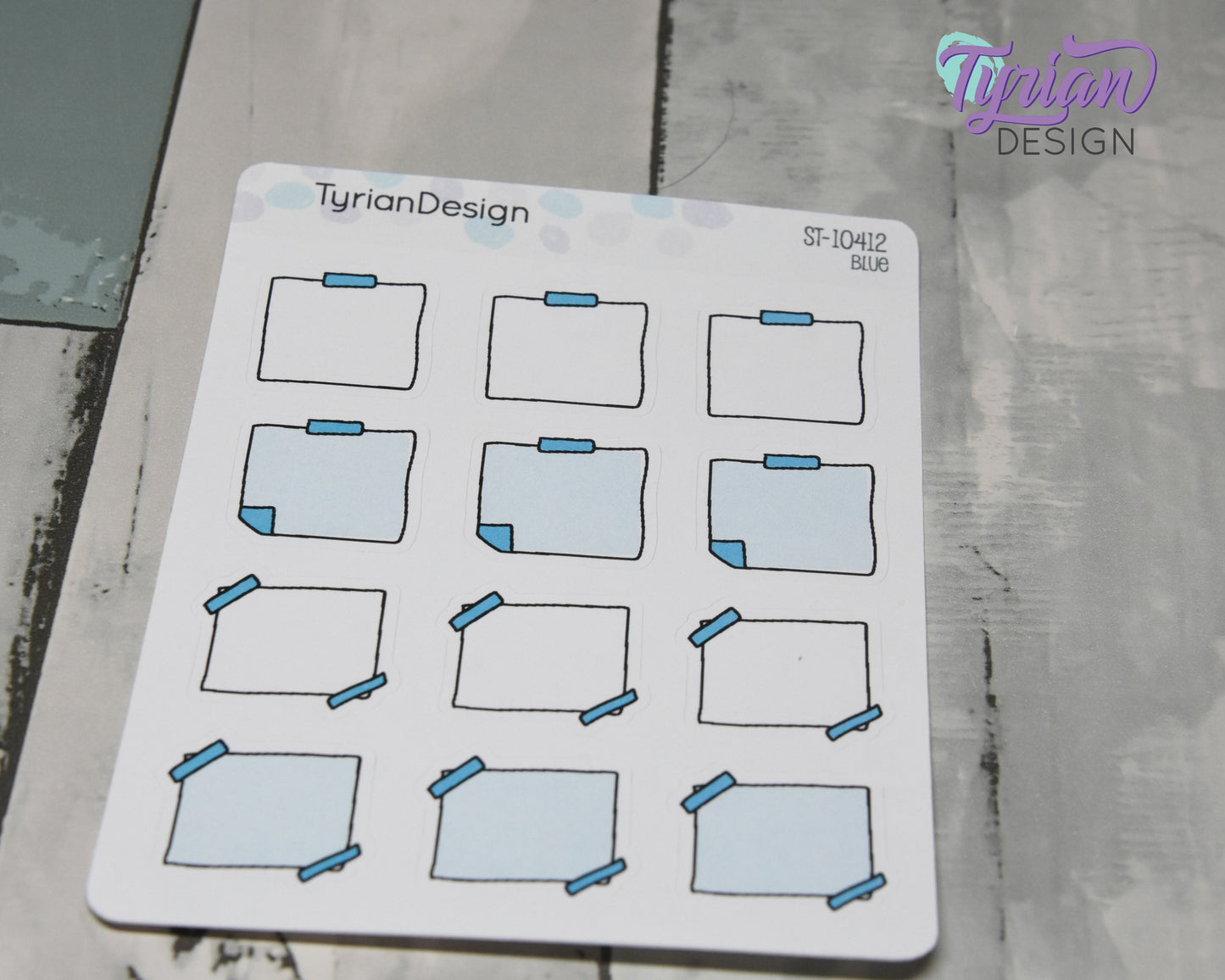 Sticky Note Stickers |12 Stickers | 1" x1" Each | Various Colors