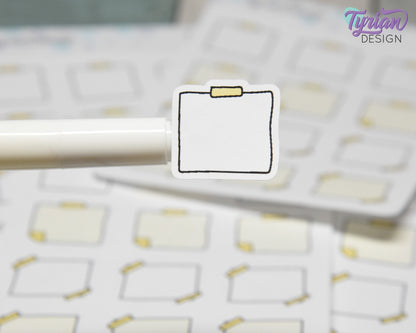 Sticky Note Stickers |12 Stickers | 1" x1" Each | Various Colors