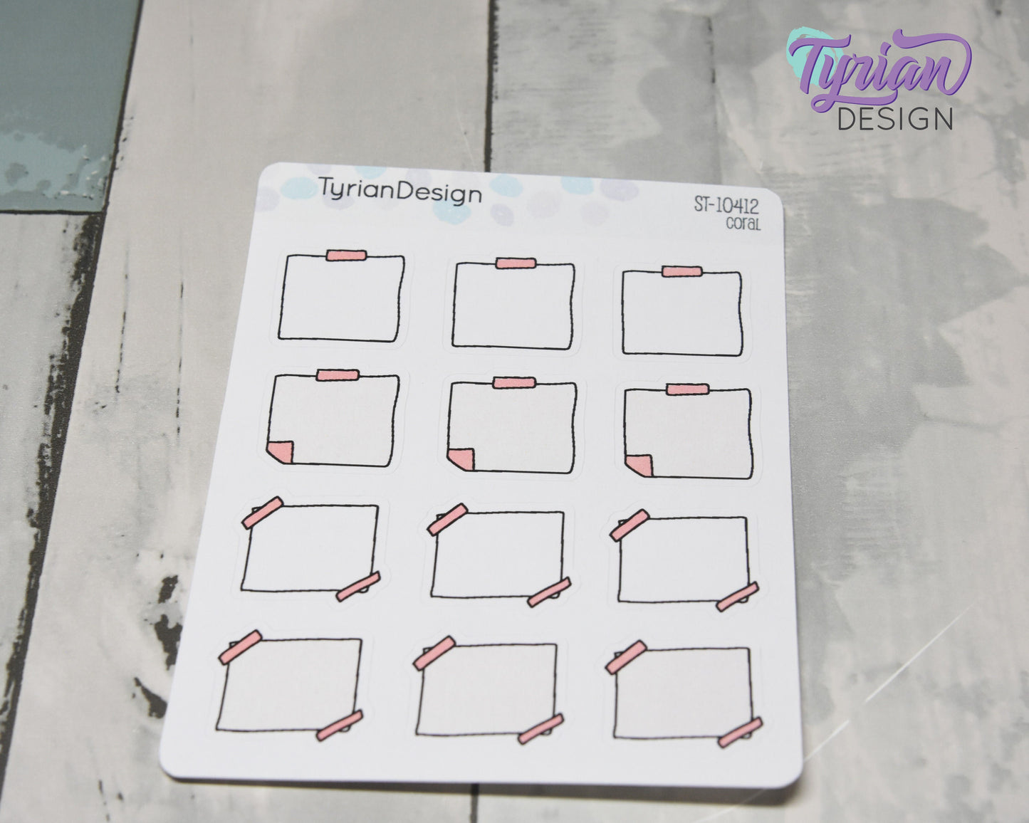 Sticky Note Stickers |12 Stickers | 1" x1" Each | Various Colors