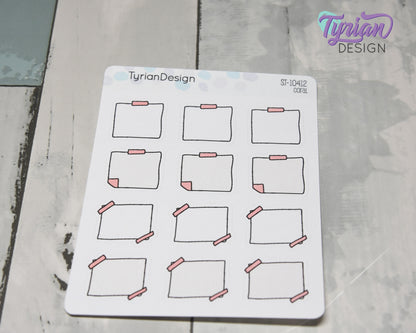 Sticky Note Stickers |12 Stickers | 1" x1" Each | Various Colors