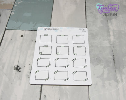 Sticky Note Stickers |12 Stickers | 1" x1" Each | Various Colors