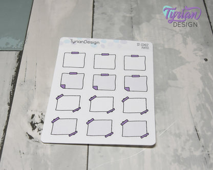 Sticky Note Stickers |12 Stickers | 1" x1" Each | Various Colors