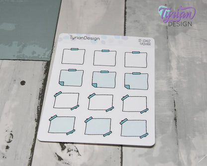 Sticky Note Stickers |12 Stickers | 1" x1" Each | Various Colors