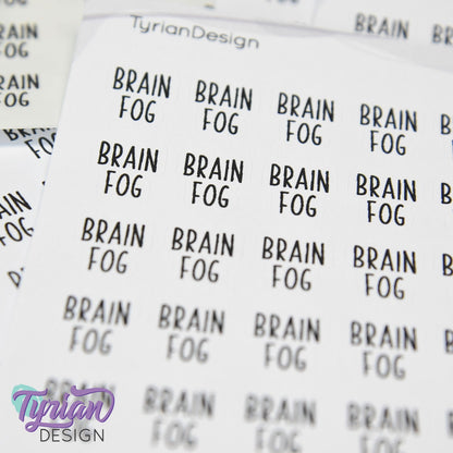 Brain Fog Sticker | 25 Stickers | .52" x .61" Each | Charley Font