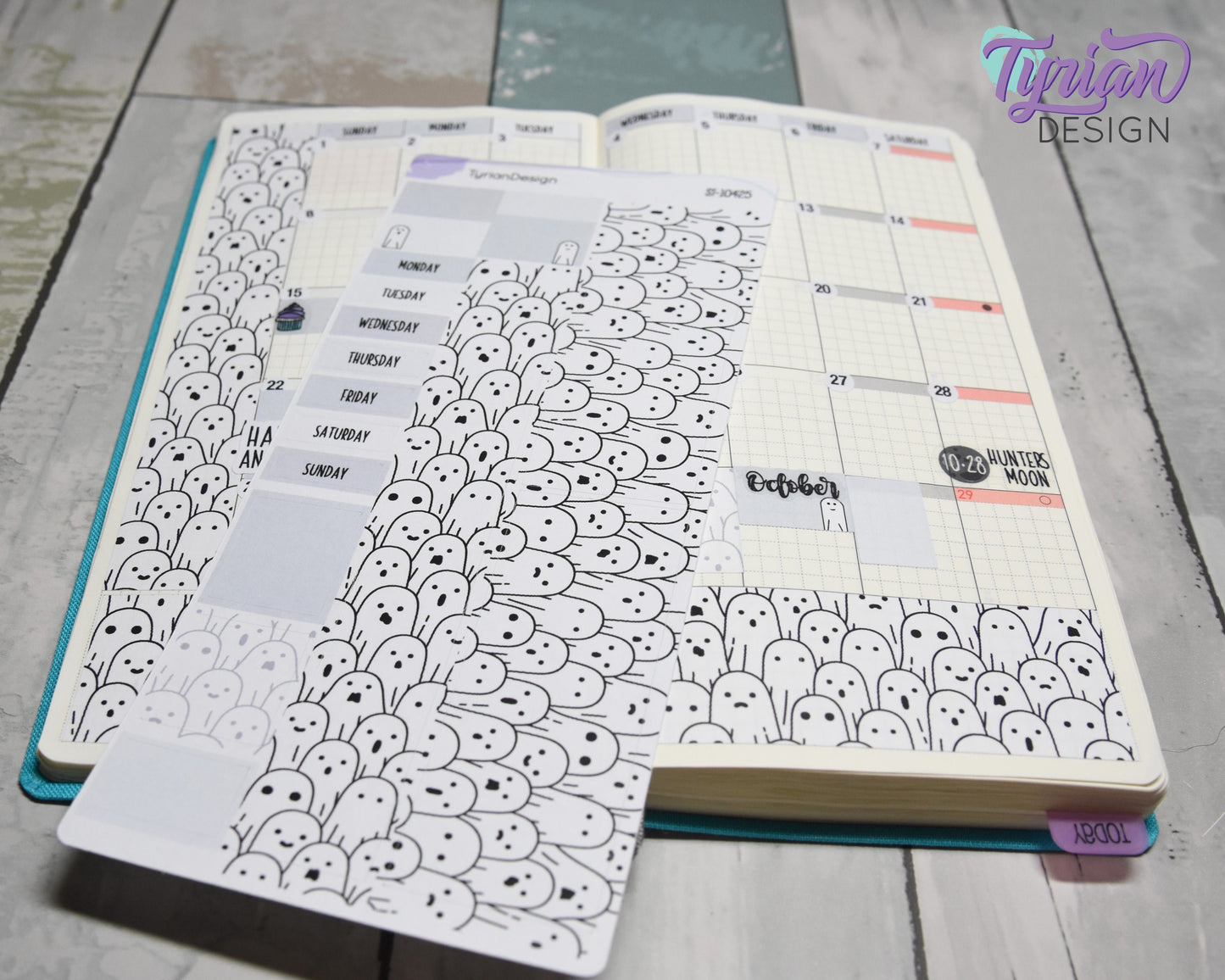 Ghosts Halloween Monthly Kit | Hobonichi Weeks | 17 Stickers