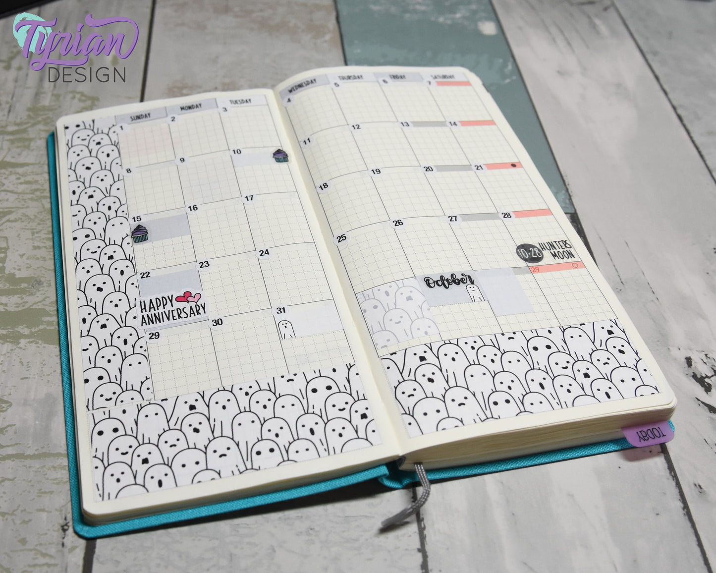 Ghosts Halloween Monthly Kit | Hobonichi Weeks | 17 Stickers
