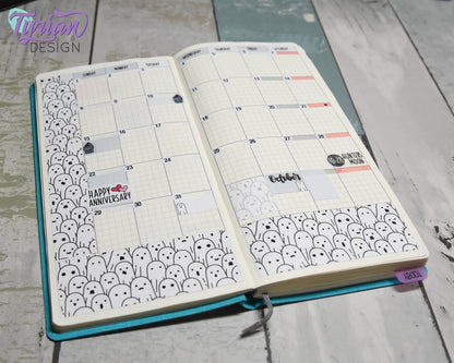 Ghosts Halloween Monthly Kit | Hobonichi Weeks | 17 Stickers