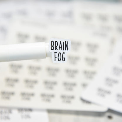 Brain Fog Sticker | 25 Stickers | .52" x .61" Each | Charley Font