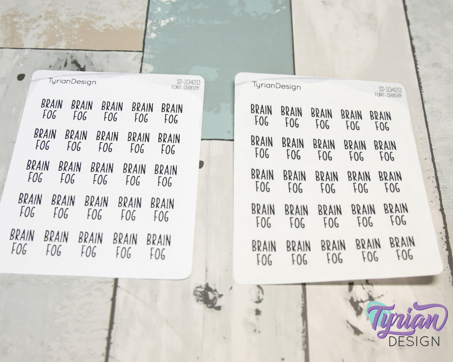Brain Fog Sticker | 25 Stickers | .52" x .61" Each | Charley Font