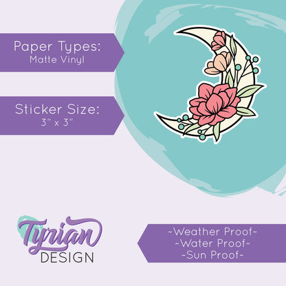 Reverse Pastel Moon Vinyl Sticker | High quality weather proof vinyl | 3 x 3" | Sprint Moon | Pastel sticker | Shades of Summer