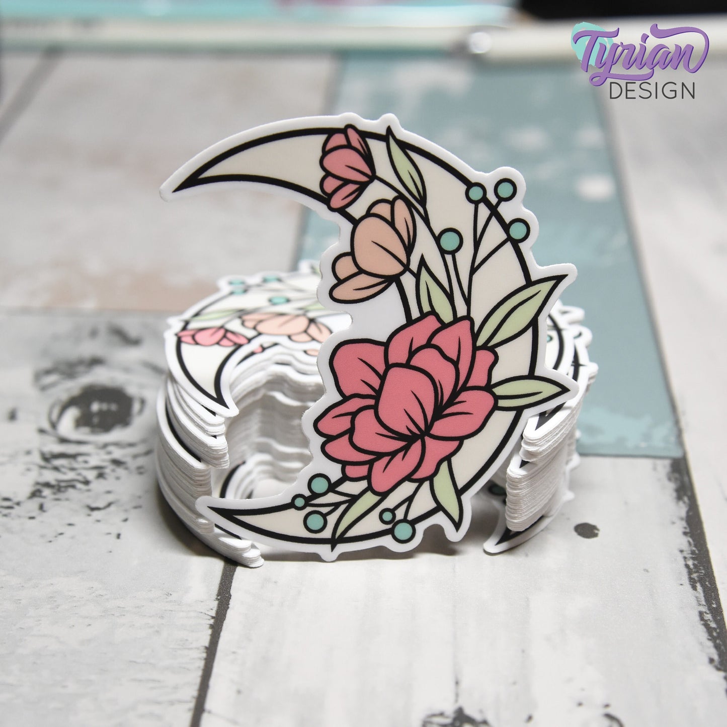 Reverse Pastel Moon Vinyl Sticker | High quality weather proof vinyl | 3 x 3" | Sprint Moon | Pastel sticker | Shades of Summer