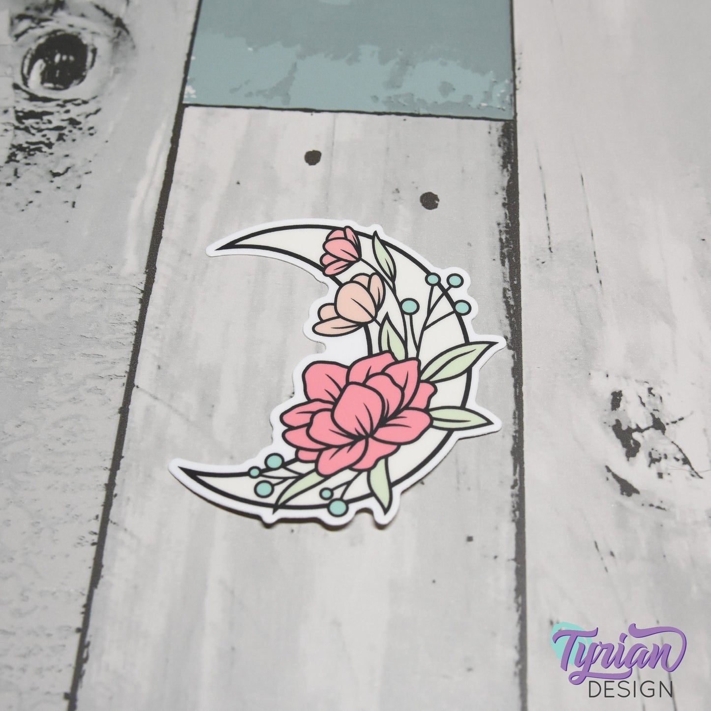 Reverse Pastel Moon Vinyl Sticker | High quality weather proof vinyl | 3 x 3" | Sprint Moon | Pastel sticker | Shades of Summer