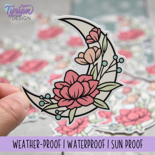 Reverse Pastel Moon Vinyl Sticker | High quality weather proof vinyl | 3 x 3" | Sprint Moon | Pastel sticker | Shades of Summer