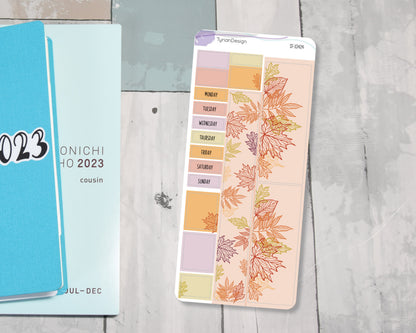 Fall Leaves Monthly Kit | Hobonichi Weeks | 17 Stickers