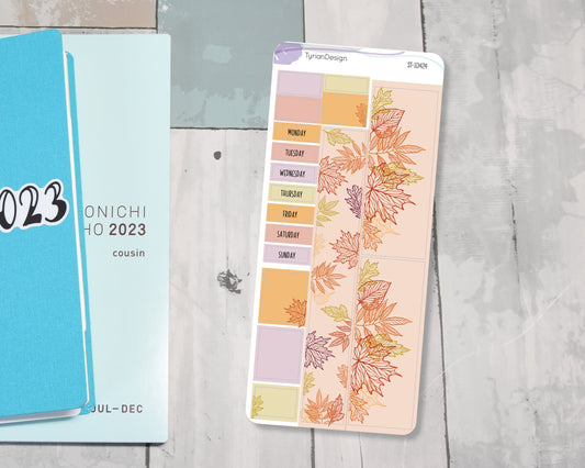 Fall Leaves Monthly Kit | Hobonichi Weeks | 17 Stickers
