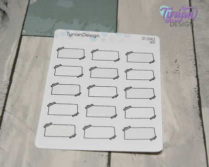 Sticky Note Stickers | 15 Stickers | 1" x .6" Each | Various Colors
