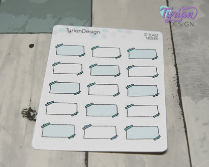 Sticky Note Stickers | 15 Stickers | 1" x .6" Each | Various Colors