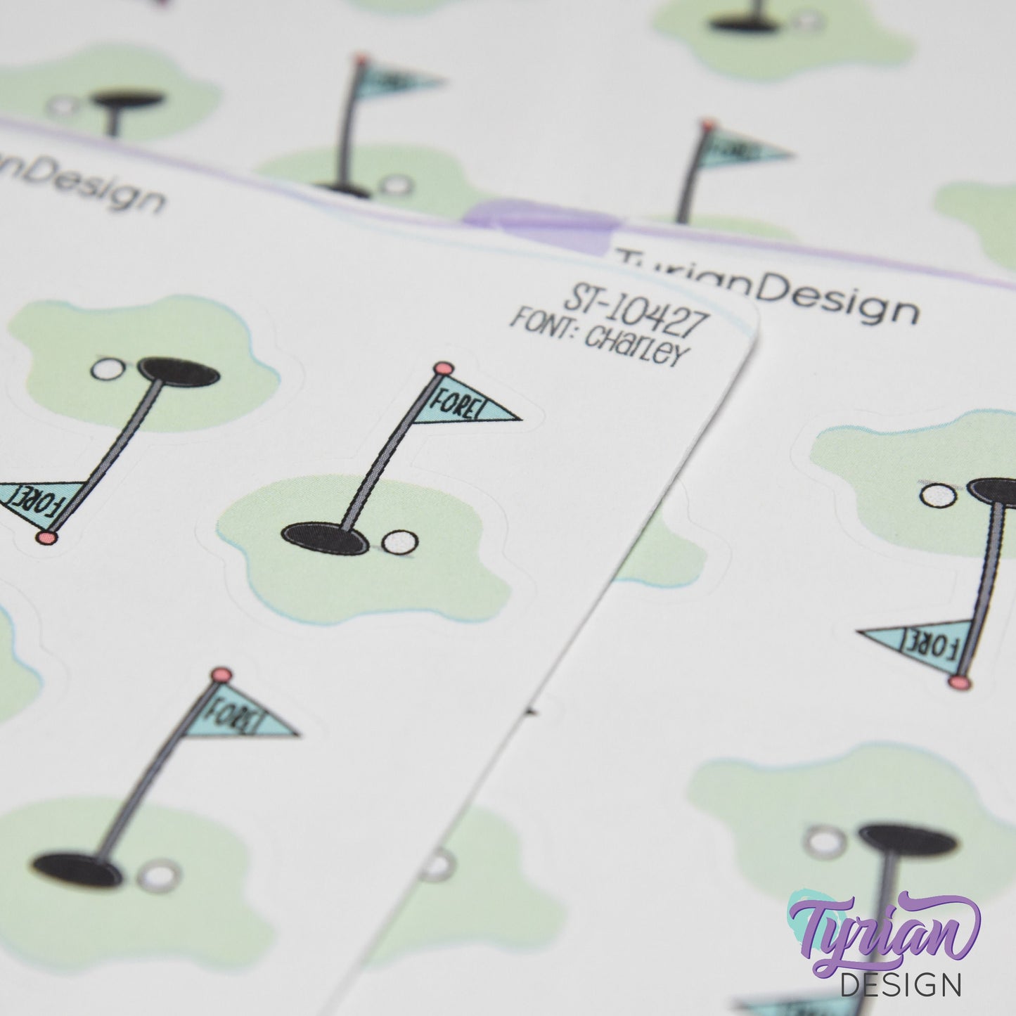 Golf Stickers | 9 Stickers per sheet | 1 x 1.3" each.