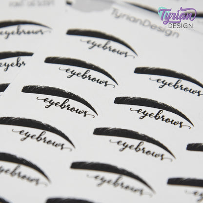 Eyebrow Stickers |  18 Stickers per sheet | 1.2 x .5" Each