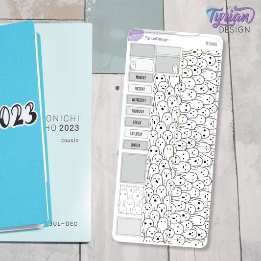 Ghosts Halloween Monthly Kit | Hobonichi Weeks | 17 Stickers