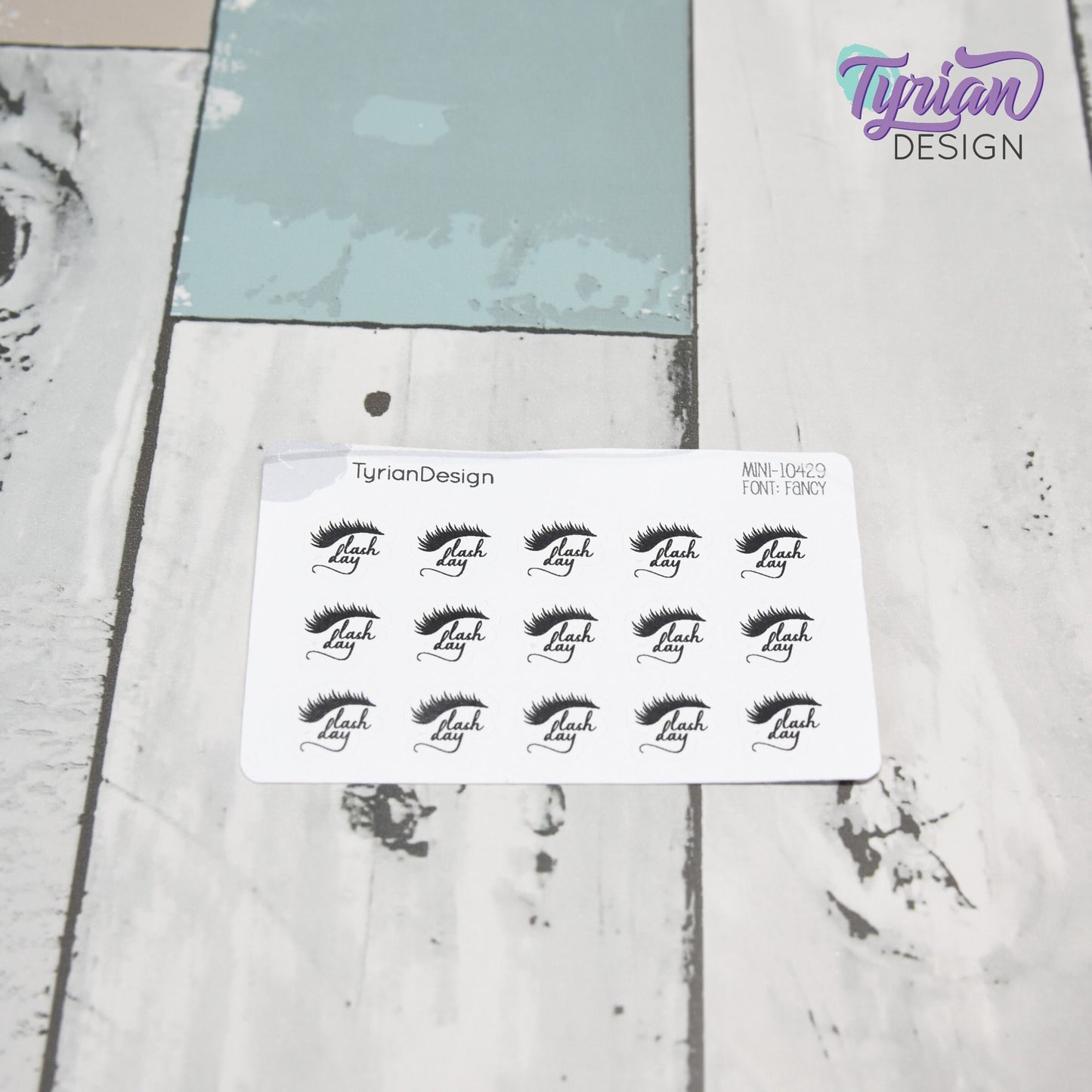 Lash Day Stickers | Mini Sheet of Eye Lash Appointment | 15 Stickers | .51 x .47" each | 3.375" x 2.125" Mini Sheet | White or Clear Matte