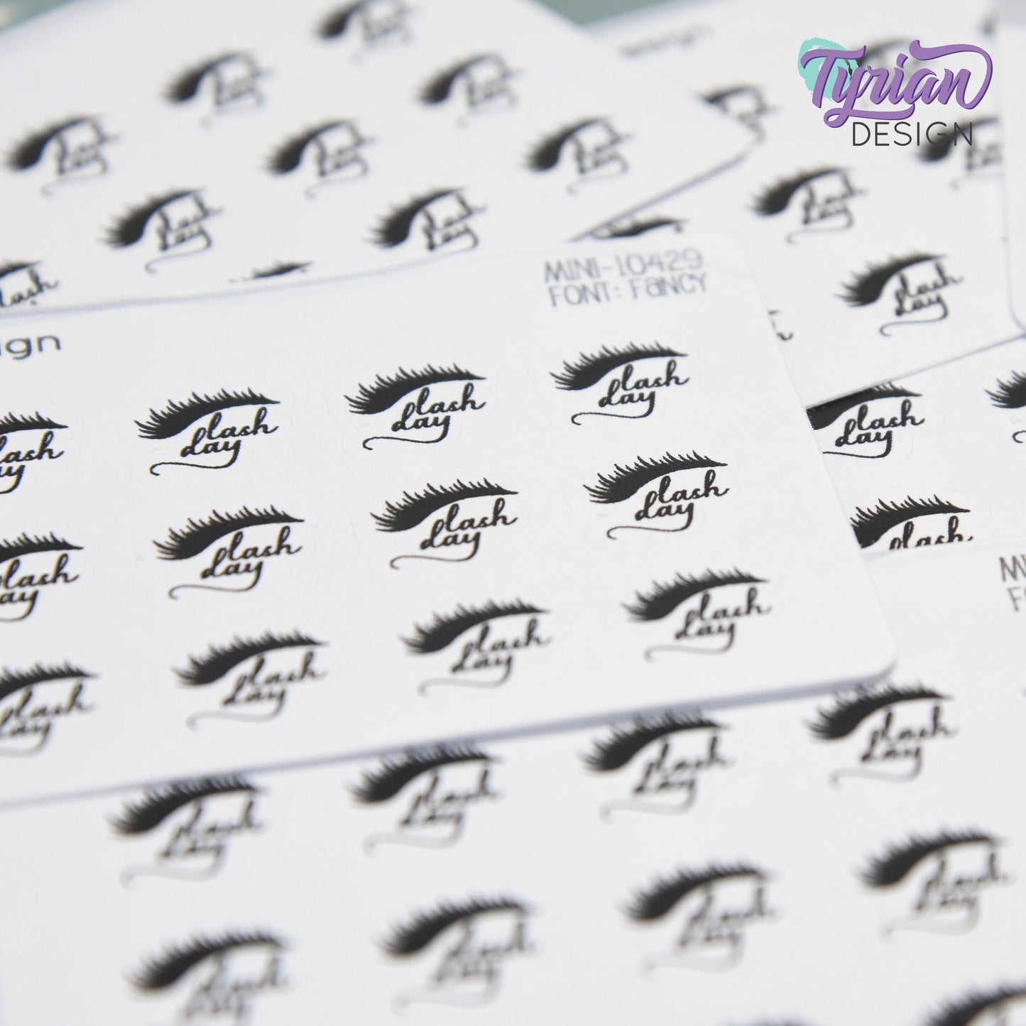 Lash Day Stickers | Mini Sheet of Eye Lash Appointment | 15 Stickers | .51 x .47" each | 3.375" x 2.125" Mini Sheet | White or Clear Matte