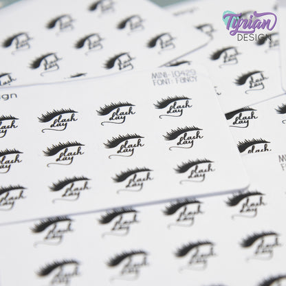 Lash Day Stickers | Mini Sheet of Eye Lash Appointment | 15 Stickers | .51 x .47" each | 3.375" x 2.125" Mini Sheet | White or Clear Matte