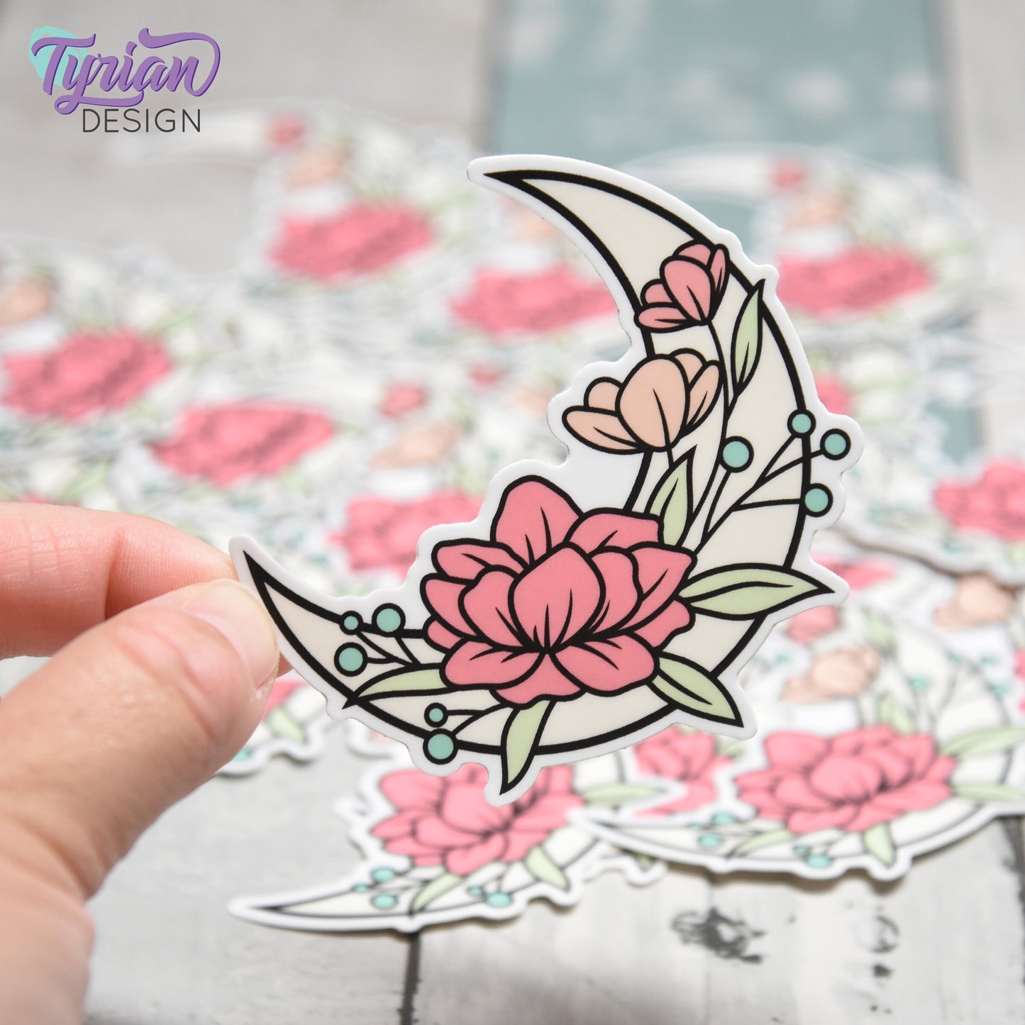 Reverse Pastel Moon Vinyl Sticker | High quality weather proof vinyl | 3 x 3" | Sprint Moon | Pastel sticker | Shades of Summer