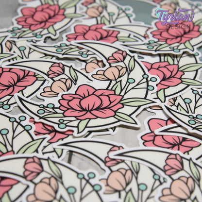 Reverse Pastel Moon Vinyl Sticker | High quality weather proof vinyl | 3 x 3" | Sprint Moon | Pastel sticker | Shades of Summer