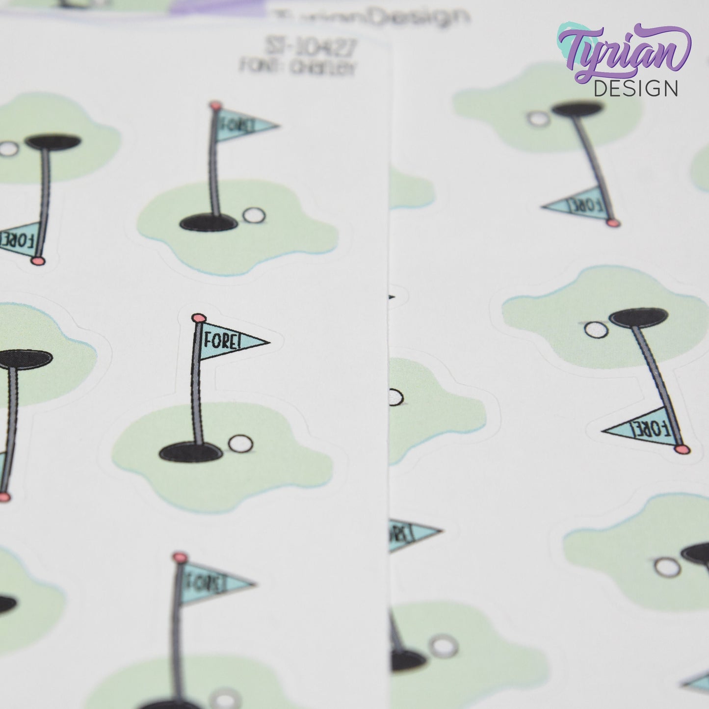 Golf Stickers | 9 Stickers per sheet | 1 x 1.3" each.