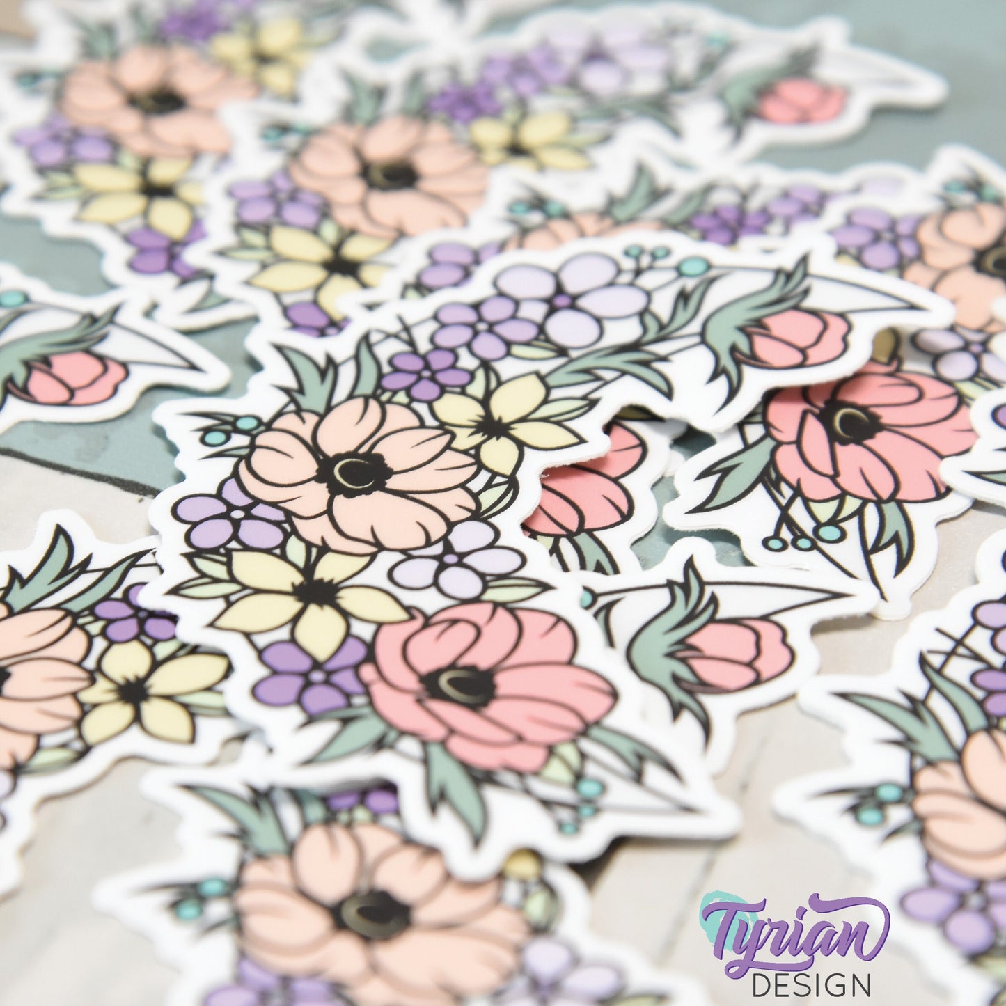 Pastel Summer Moon Vinyl Sticker | High quality weather proof vinyl | 3 x 2.75" | Flower Moon | Pastel sticker | Shades of Summer