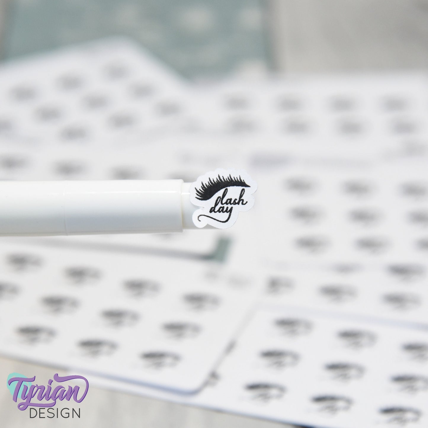 Lash Day Stickers | Mini Sheet of Eye Lash Appointment | 15 Stickers | .51 x .47" each | 3.375" x 2.125" Mini Sheet | White or Clear Matte
