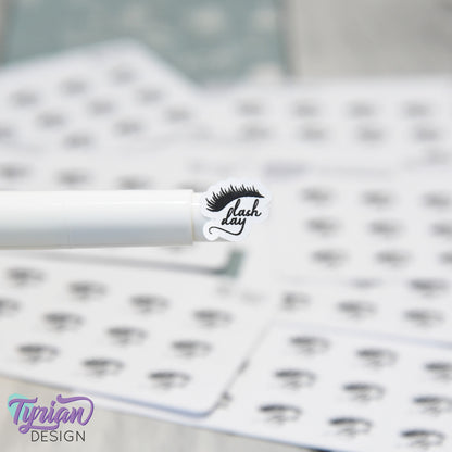 Lash Day Stickers | Mini Sheet of Eye Lash Appointment | 15 Stickers | .51 x .47" each | 3.375" x 2.125" Mini Sheet | White or Clear Matte