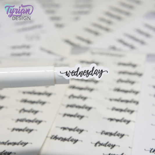 Days of the week Stickers | 28 Stickers | Gigi Font