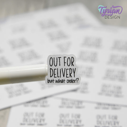Out for Delivery Stickers | 12 Stickers | .85" x .73" Each | Charley Font