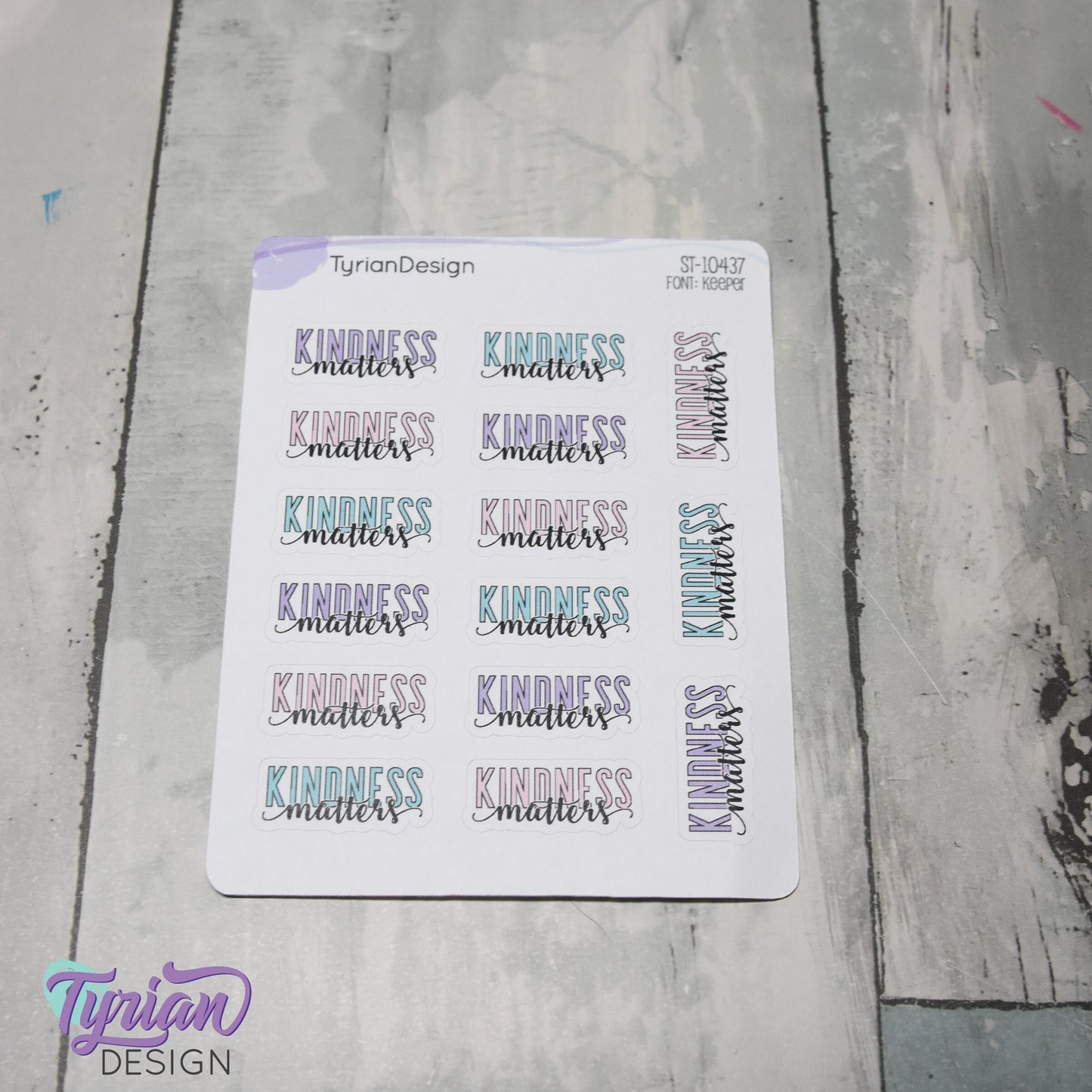 Kindness Matters Stickers | 15 Stickers | 1" x .5" Each | Keeper Font