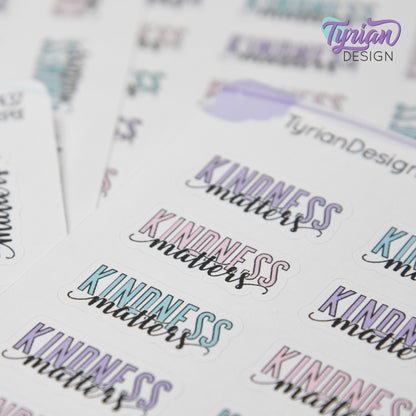 Kindness Matters Stickers | 15 Stickers | 1" x .5" Each | Keeper Font