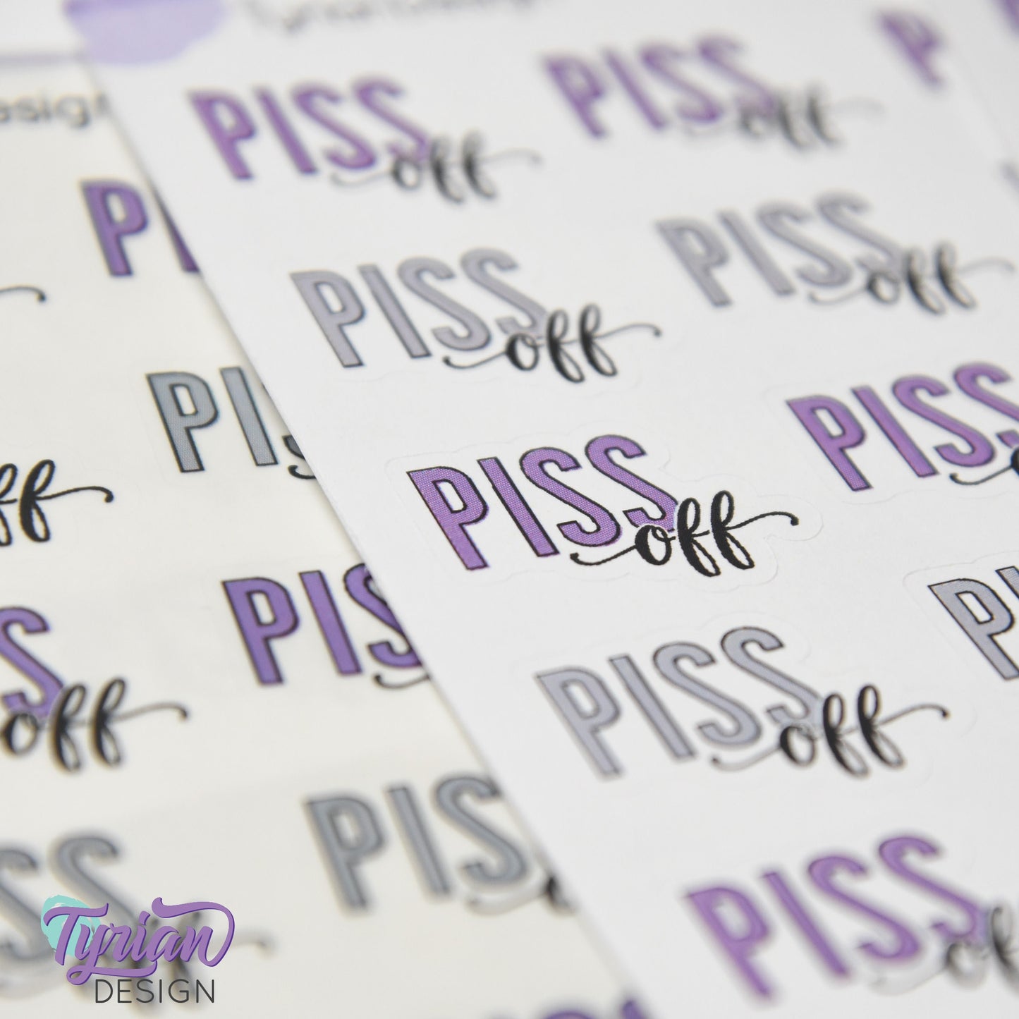 Piss Off Stickers | Leave me alone Stickers | 15 Stickers | 1" x .72" Each | 3.5 x 4.5" Sheet | White or Clear Matte | Keeper Font