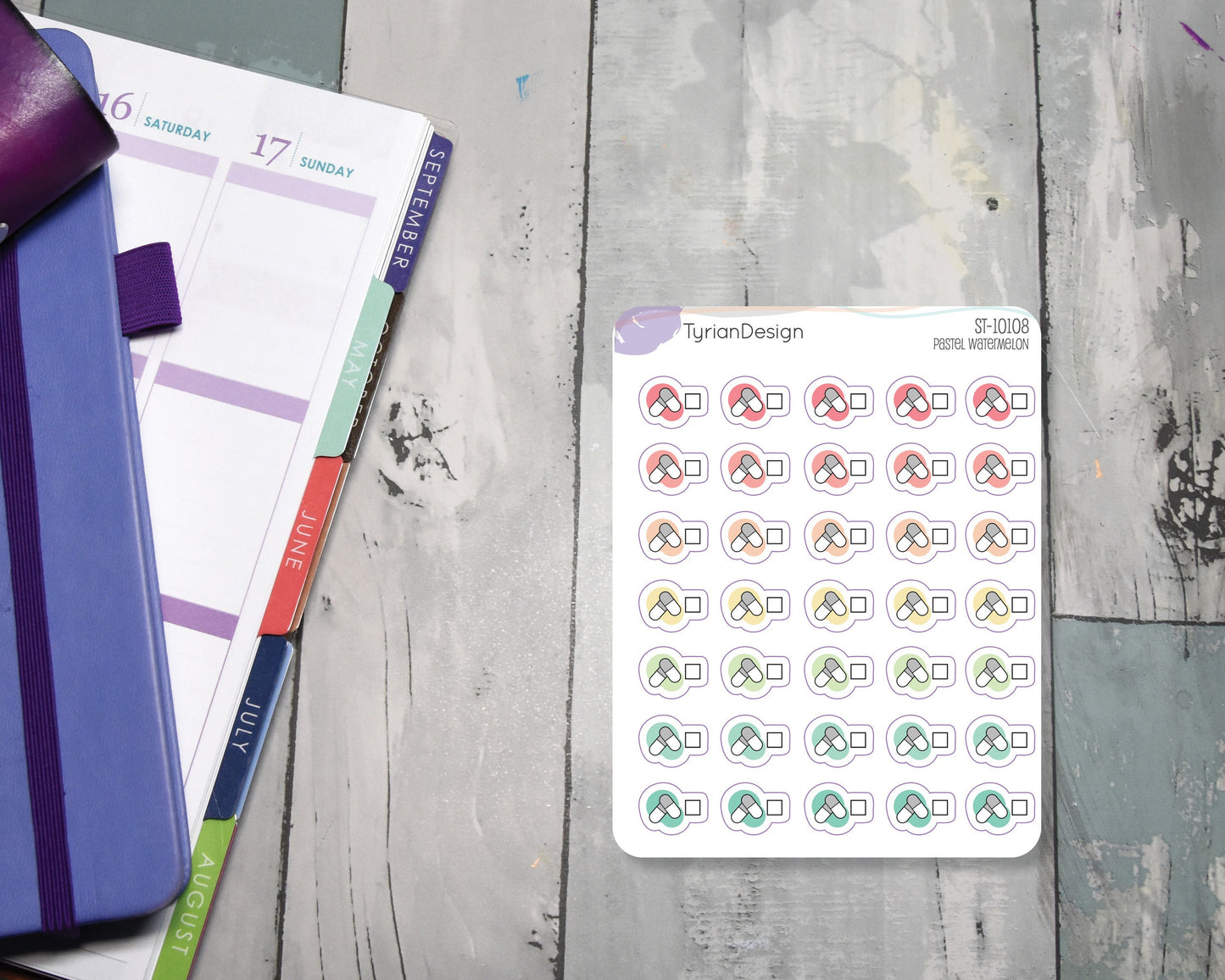 Meds Stickers | 35 Stickers | .6 x .42" each.