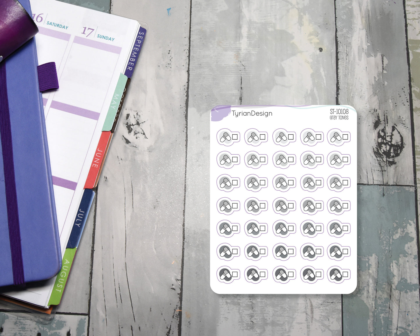 Meds Stickers | 35 Stickers | .6 x .42" each.