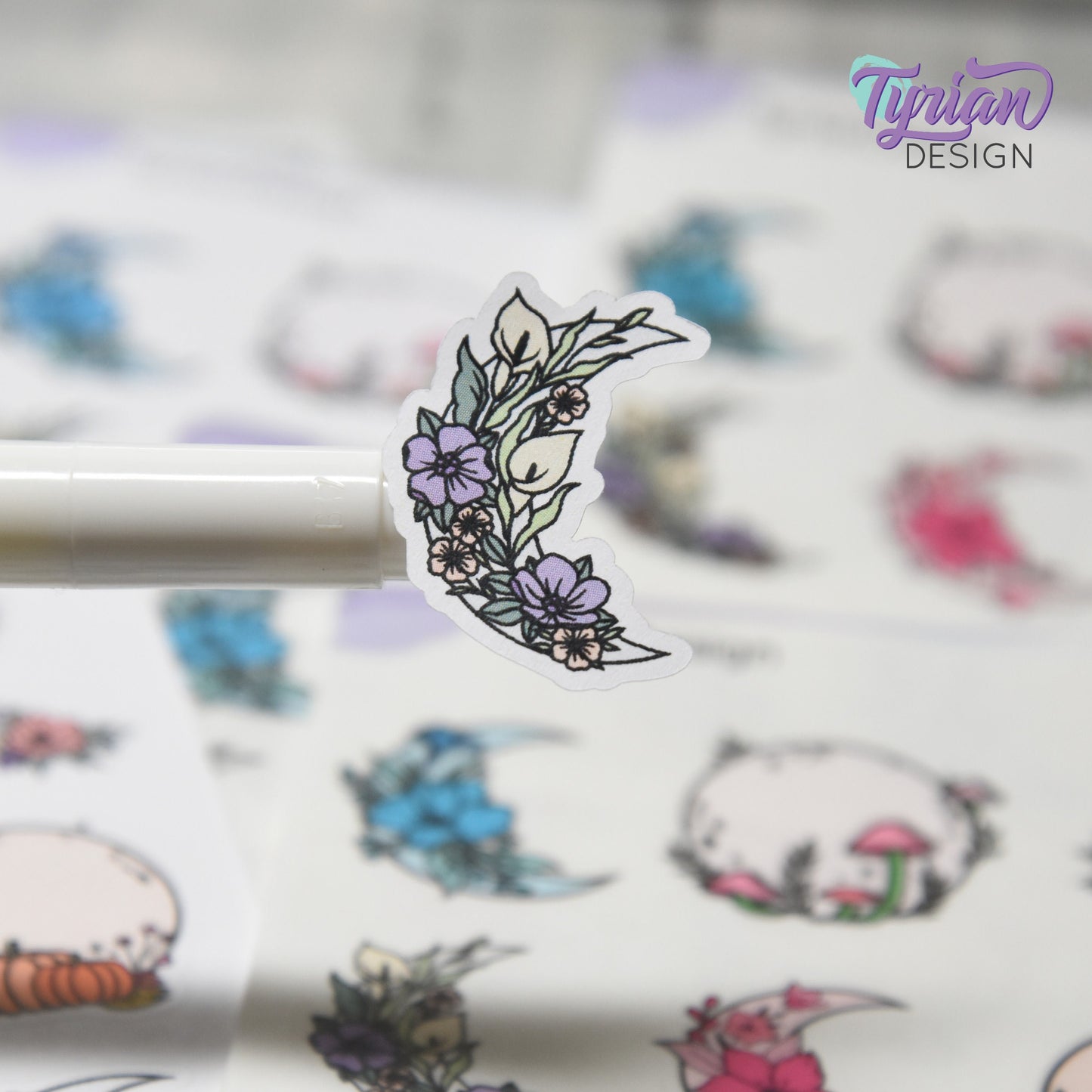 Moon Stickers | Variety Sheet of Moons | 9 Different Stickers per sheet | 1 x 1" Sticker size | | 3.5 x 4.5" Sheet | White or Clear Matte