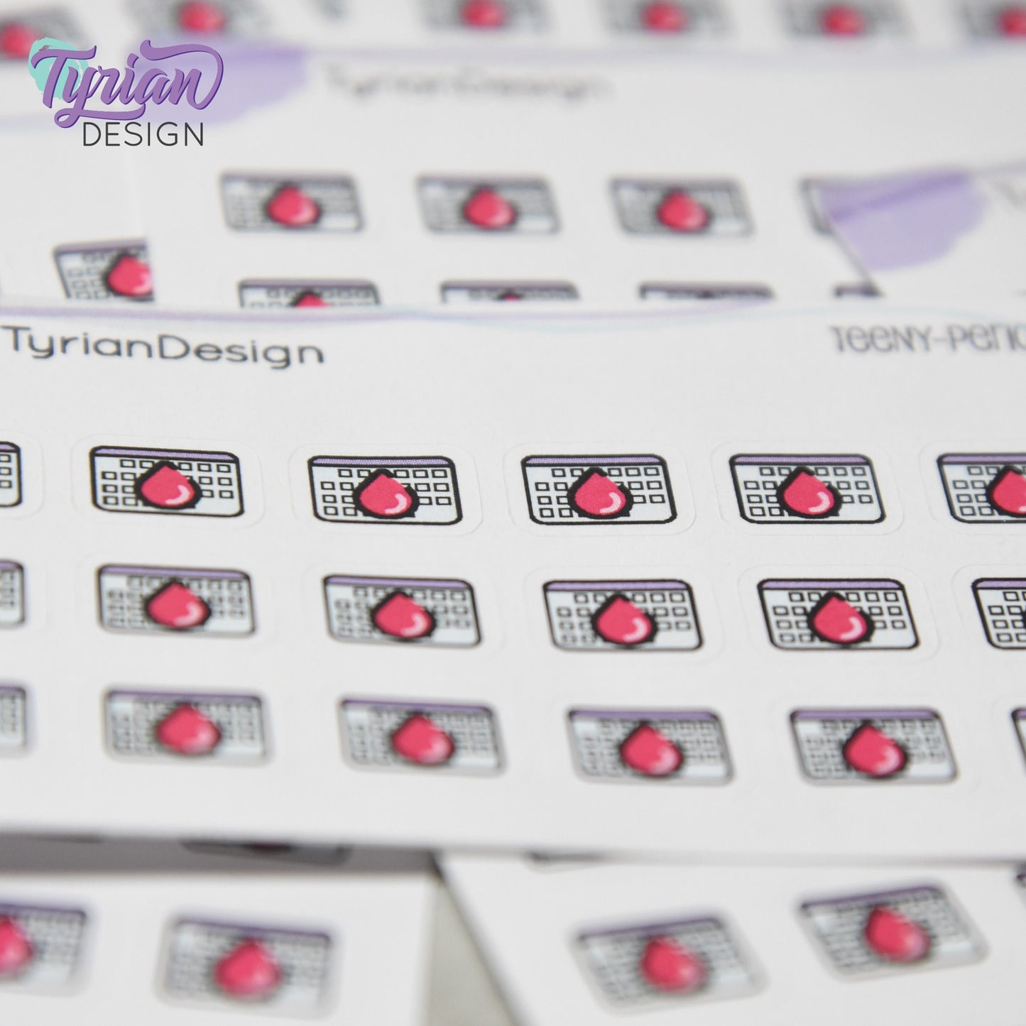 Period Stickers | Tiny Menstrual stickers | Mini sheet | 18 stickers | .47 x .37" each | Period Tracking icon | White or Clear Matte