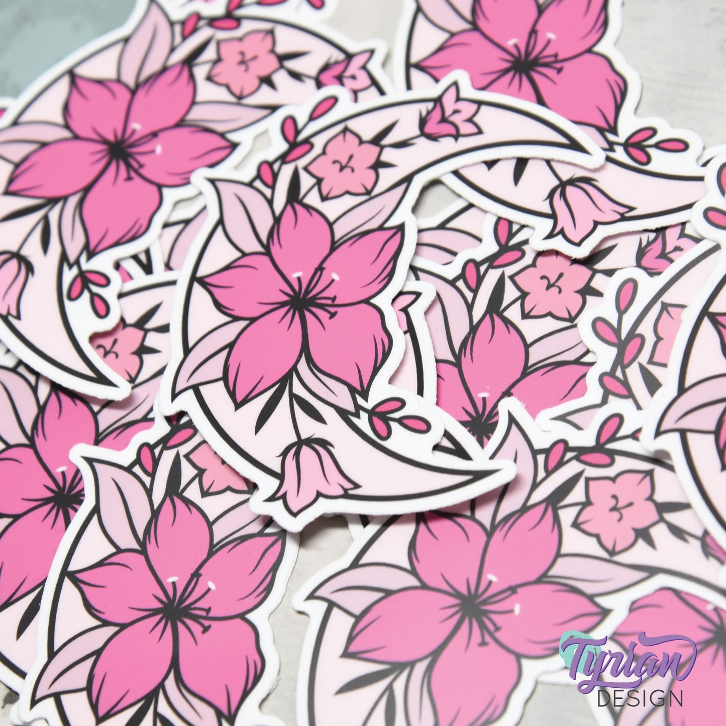 Pink Moon Vinyl Sticker | High quality weather proof vinyl | 3 x 3" | Monotone Moon | Pastel sticker | Shades of Pink