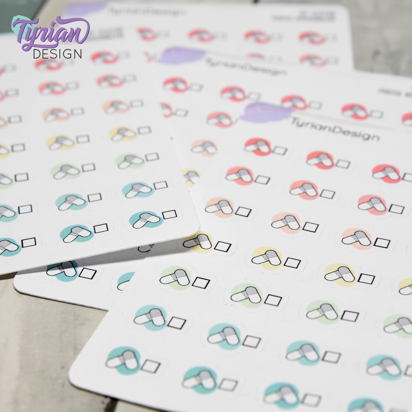 Meds Stickers | 35 Stickers | .6 x .42" each.