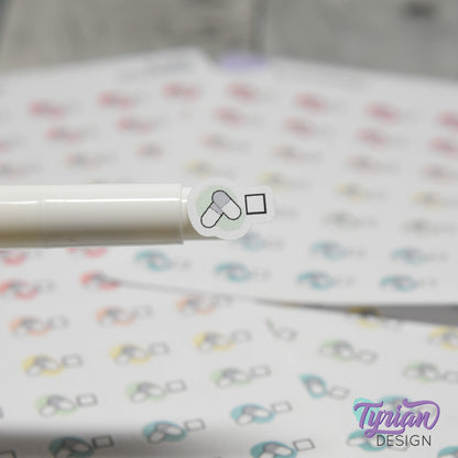 Meds Stickers | 35 Stickers | .6 x .42" each.