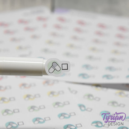 Meds Stickers | 35 Stickers | .6 x .42" each.