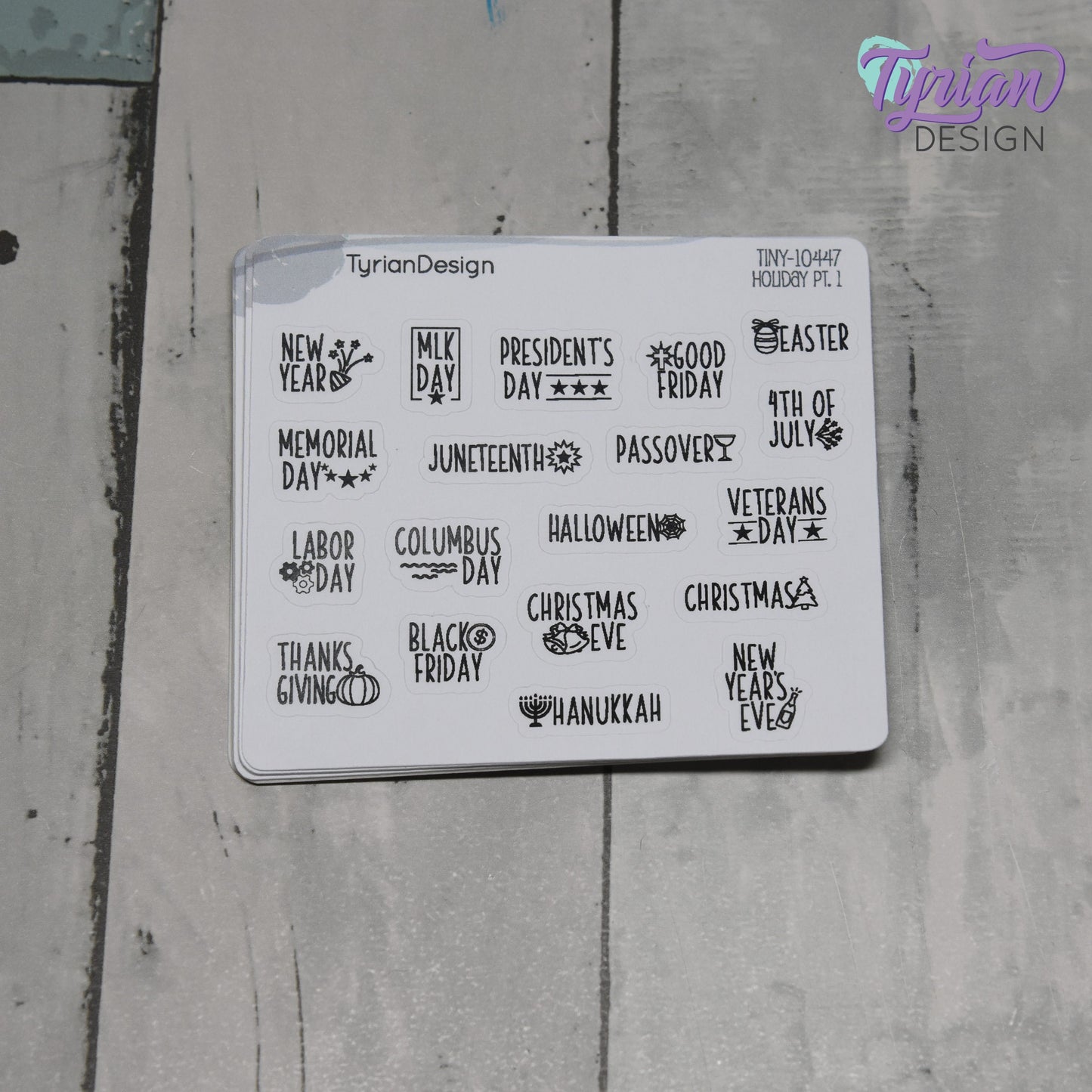 Tiny Holiday Stickers Pt 1 | 19 Stickers | Font: Charley